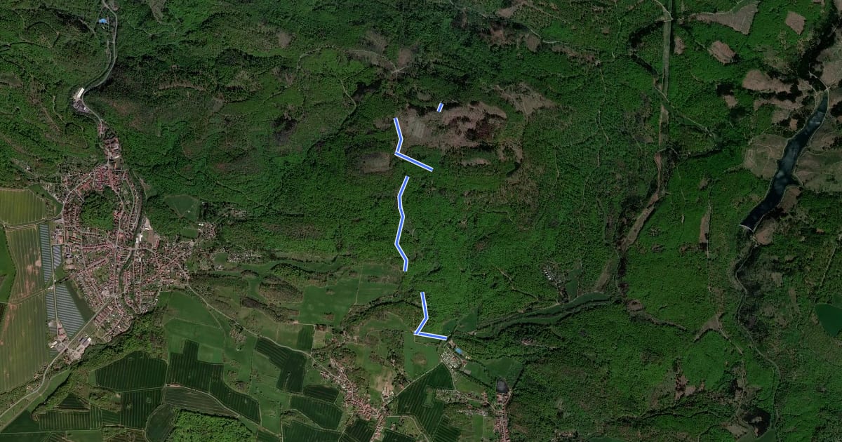 Маршрут Wanderweg "Grüner Punkt" на спутниковом снимке