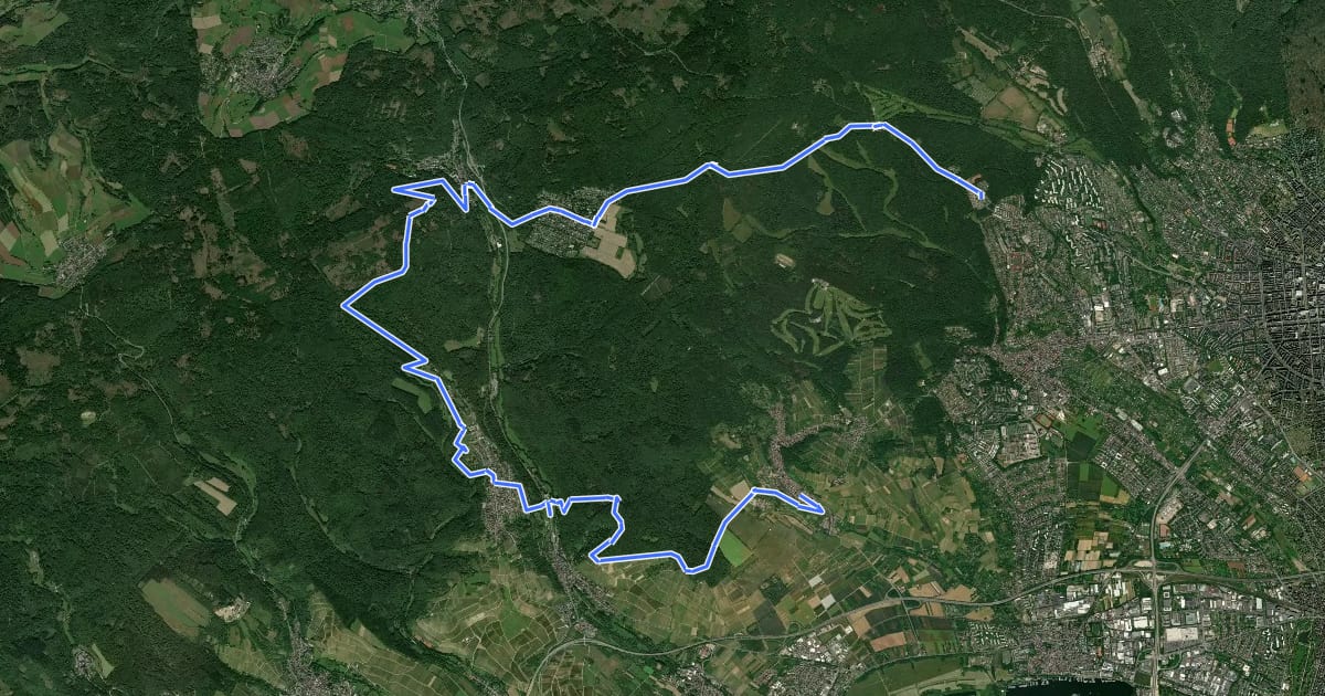 Маршрут Wanderweg Grüner Punkt на спутниковом снимке