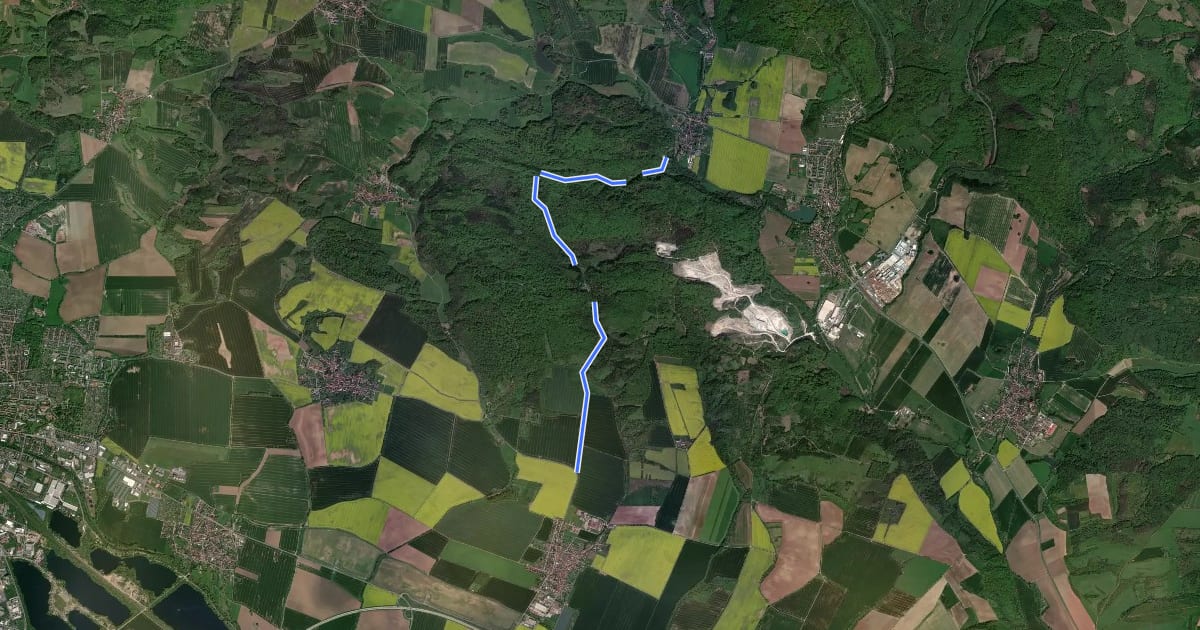 Маршрут Wanderweg "grüner Punkt" на спутниковом снимке