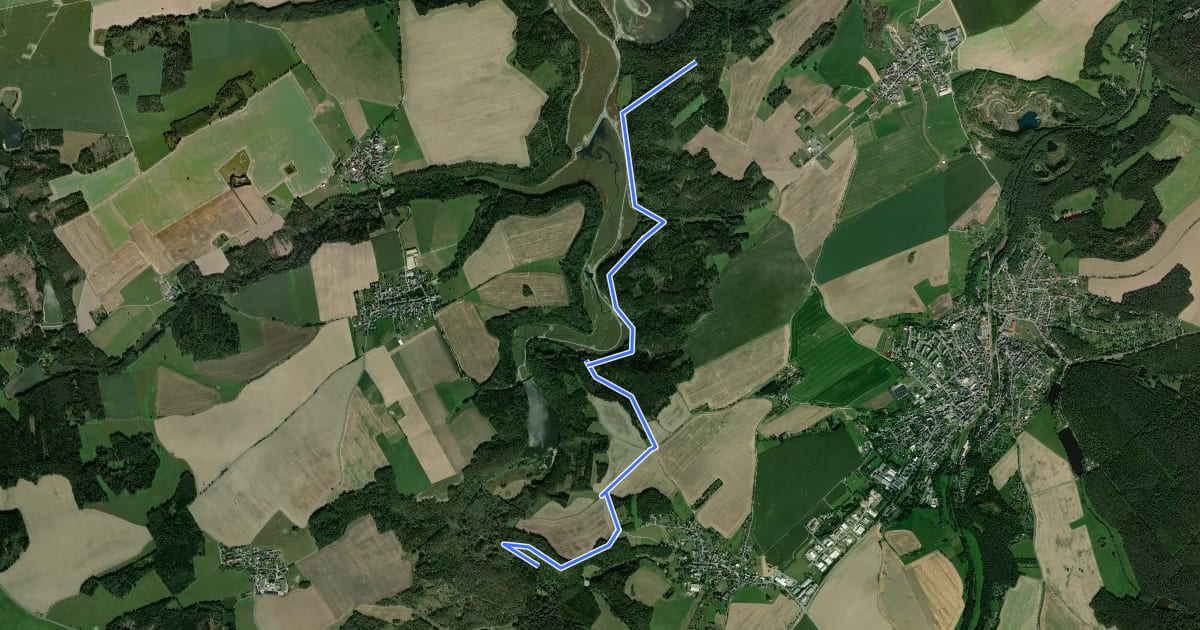 Маршрут Wanderweg Grüner Strich на спутниковом снимке