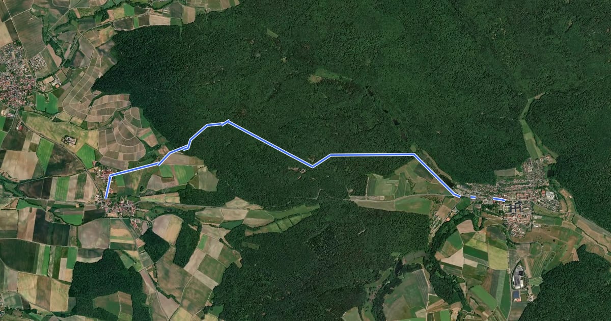 Маршрут Wanderweg Grüner Tropfen на спутниковом снимке