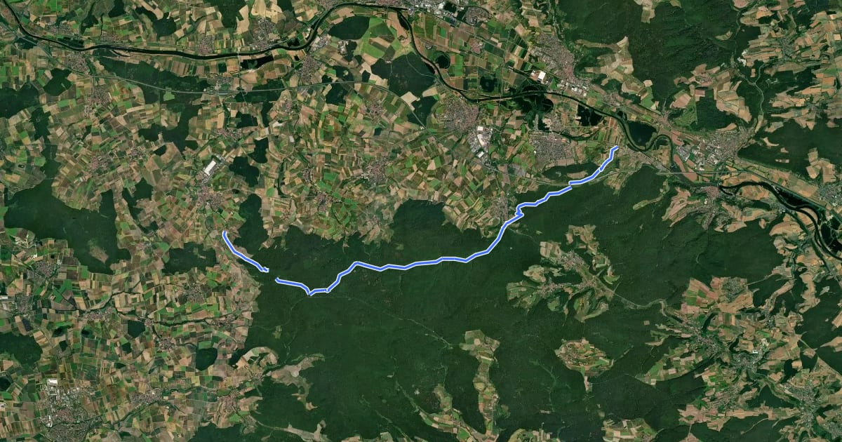 Маршрут Wanderweg Grünes Dreieck von Limbach nach Falkenstein на спутниковом снимке