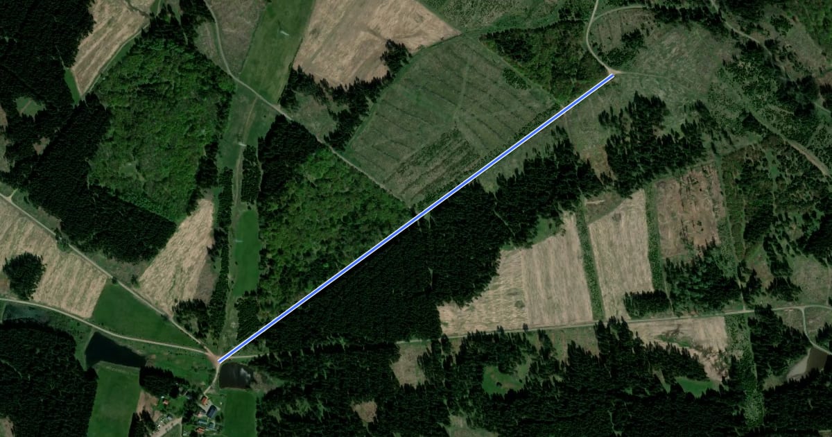 Маршрут Wanderweg grünes Quadrat на спутниковом снимке