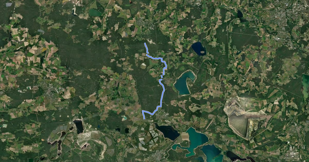 Маршрут Wanderweg Großräschen-Neudöbern-Luckaitztal-Kuhringsberg на спутниковом снимке