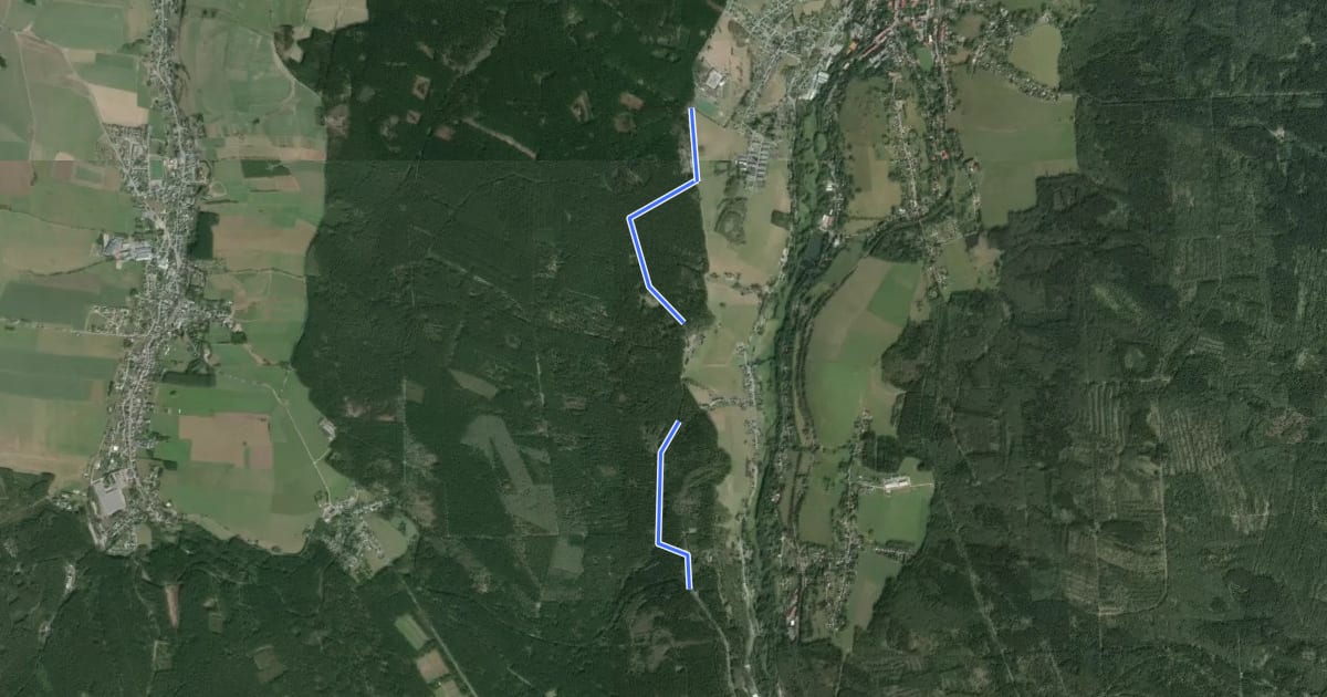 Маршрут Wanderweg gruen-strich Baerenstein на спутниковом снимке