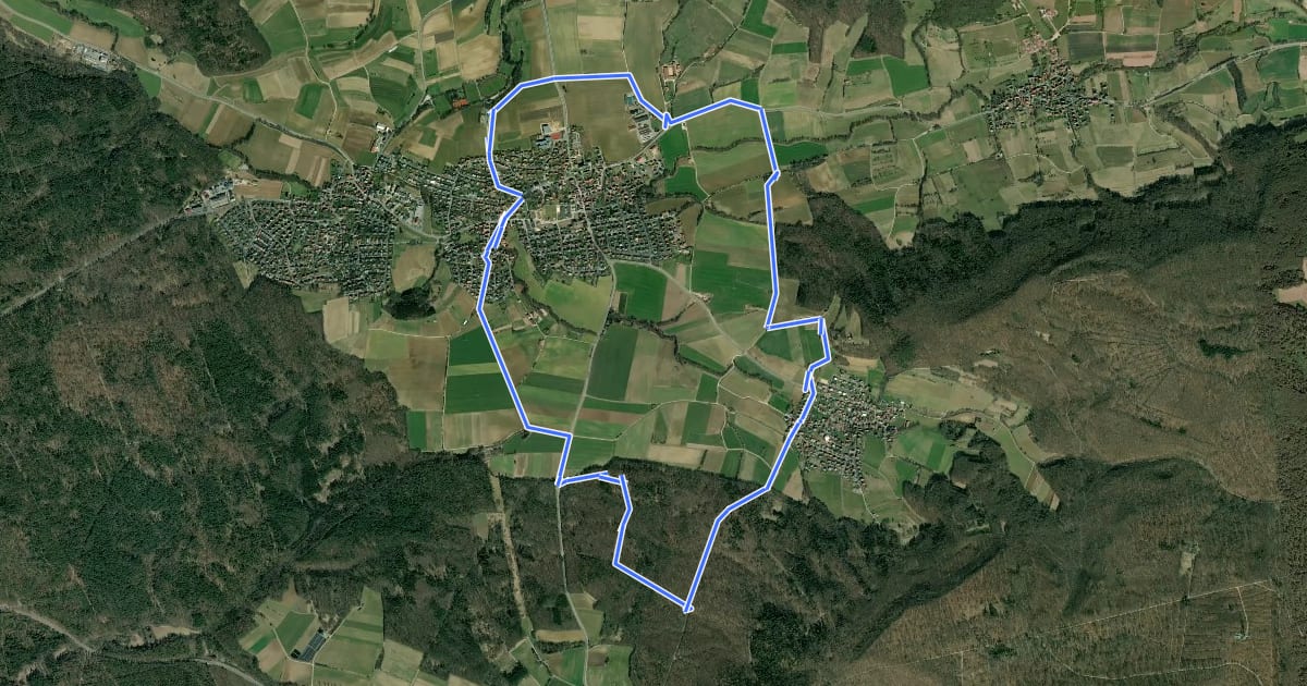 Маршрут Wanderweg Hügelgräber - Sängerehrenmal на спутниковом снимке
