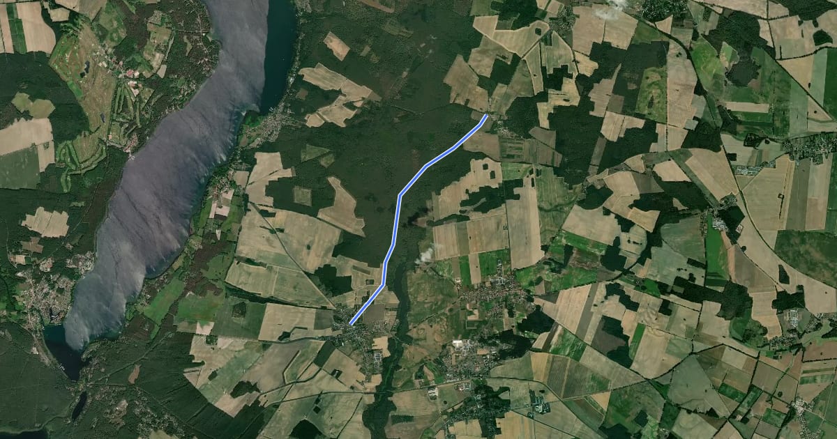 Маршрут Wanderweg Hartensdorf - Glienick на спутниковом снимке