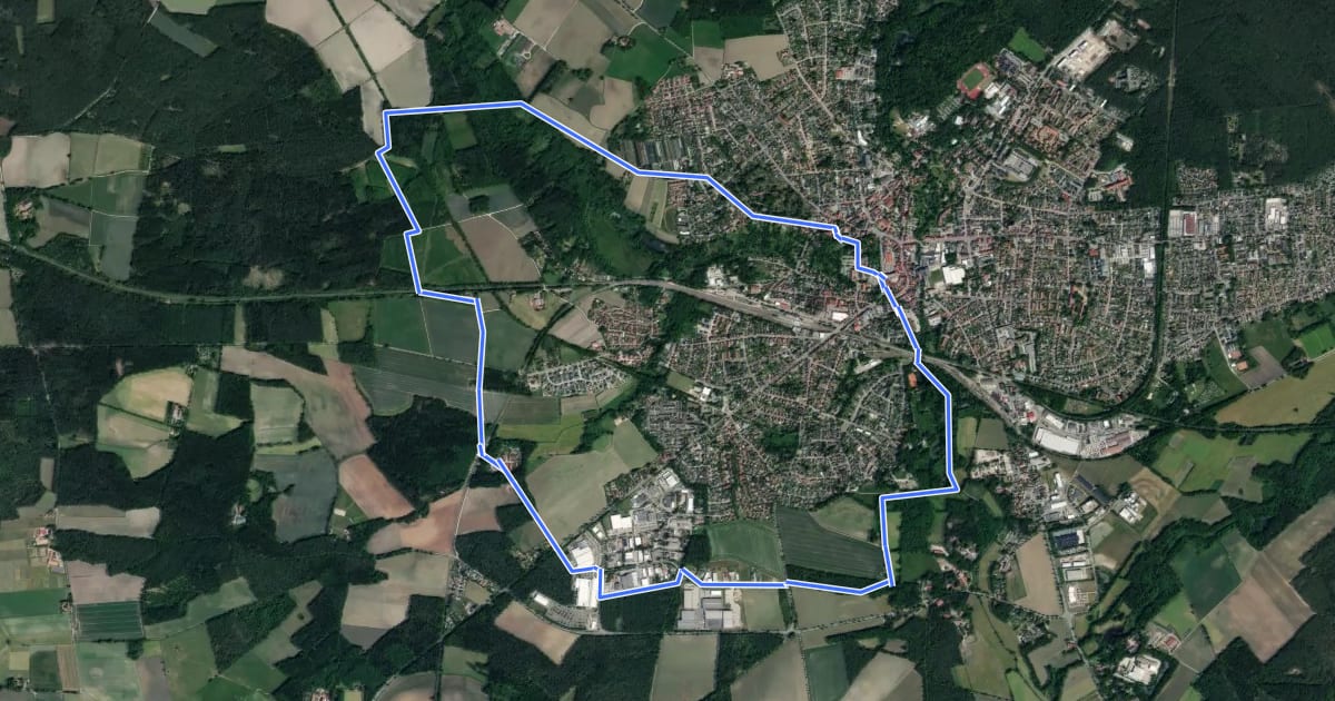 Маршрут Wanderweg Hase на спутниковом снимке