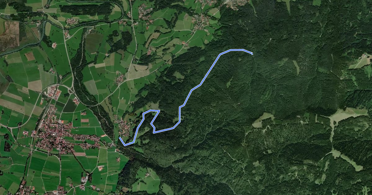 Маршрут Wanderweg HB 1 - Isarwinkel на спутниковом снимке