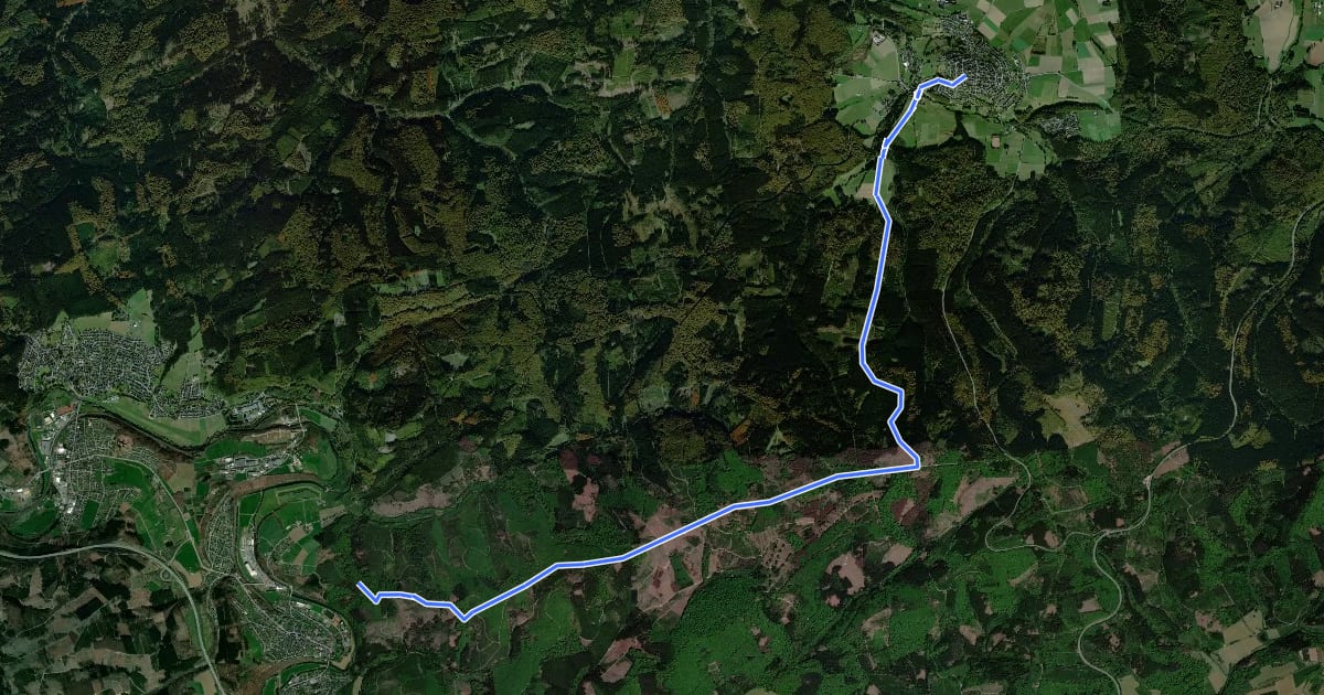 Маршрут Wanderweg Hirschberg-Freienohl на спутниковом снимке