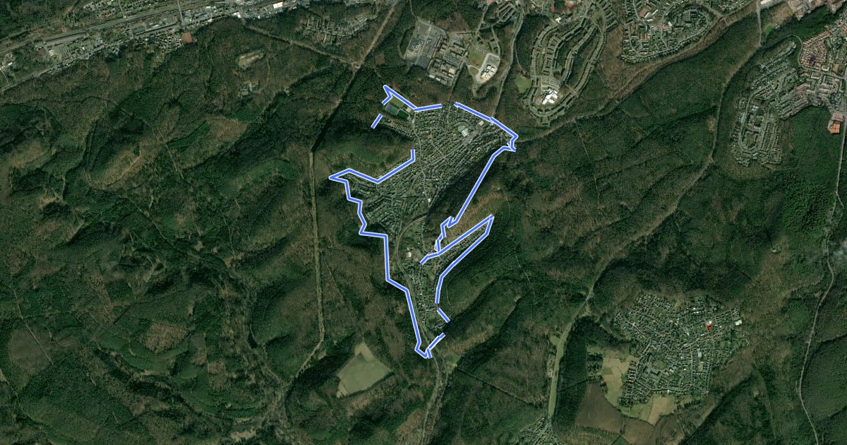 Маршрут Wanderweg Hohenecken 1 на спутниковом снимке