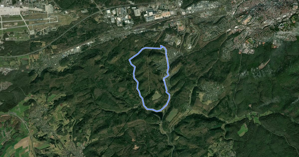 Маршрут Wanderweg Hohenecken 2 на спутниковом снимке