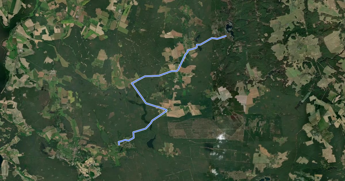 Маршрут Wanderweg Jämlitz-Leeskow- Ullersdorf-Groß Mukrow-Wirchensee. на спутниковом снимке