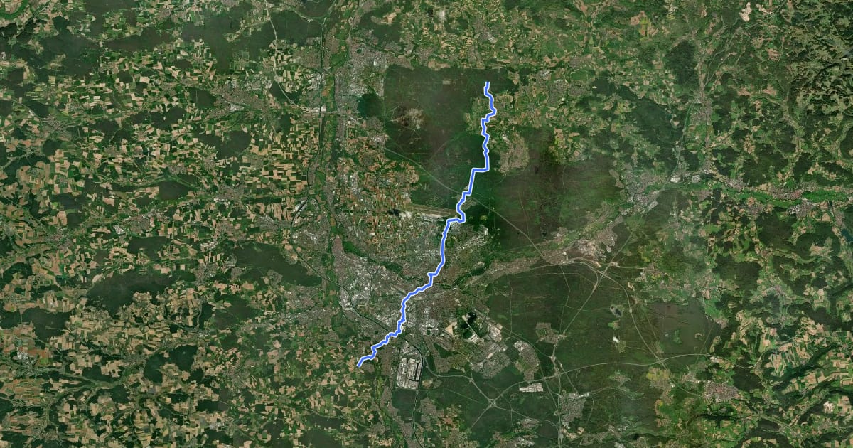 Маршрут Wanderweg Jakobsweg III на спутниковом снимке