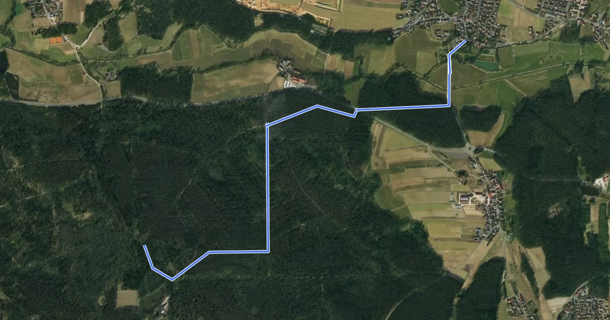 Маршрут Wanderweg Jakobsweg IV на спутниковом снимке