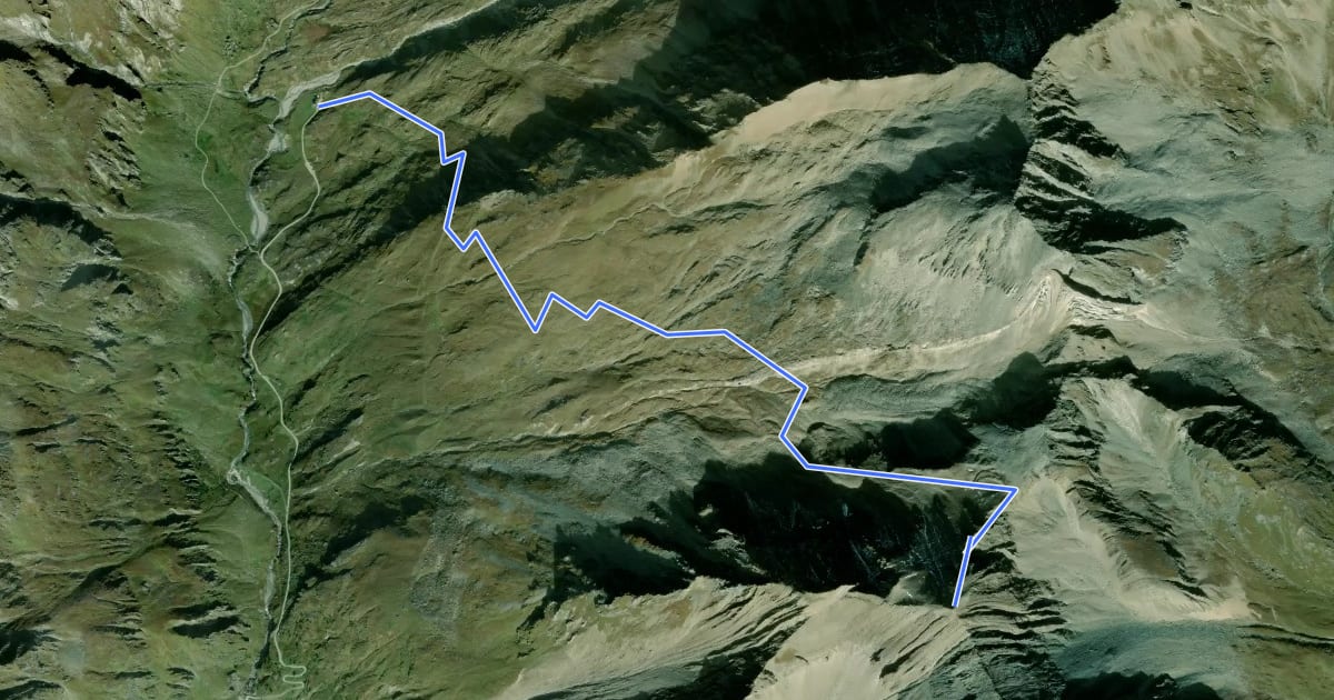 Маршрут Wanderweg Johannishuette - Kreuzspitze на спутниковом снимке