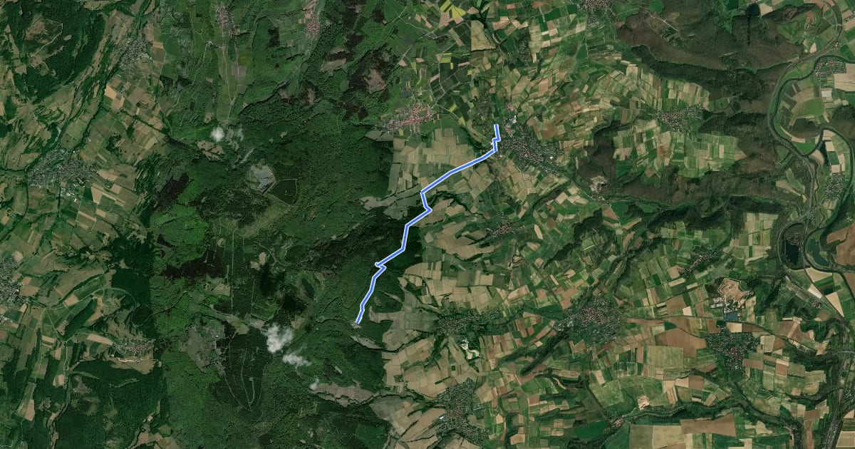 Маршрут Wanderweg Jugenddorf - Hielöcher на спутниковом снимке