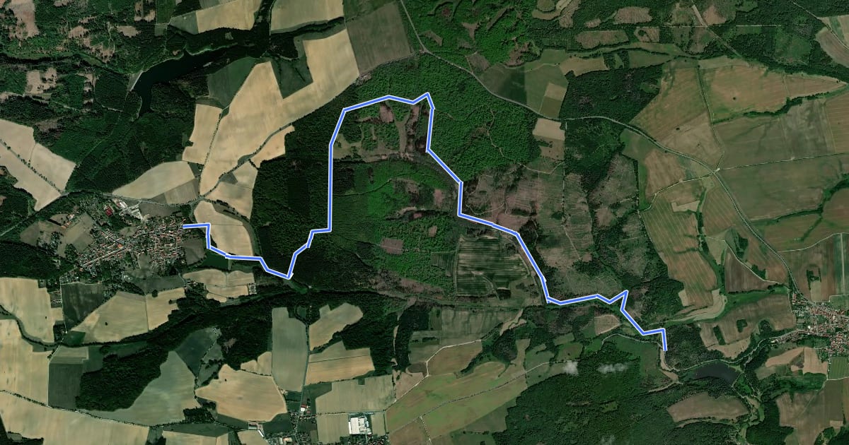 Маршрут Wanderweg Königerode - Neudorf на спутниковом снимке