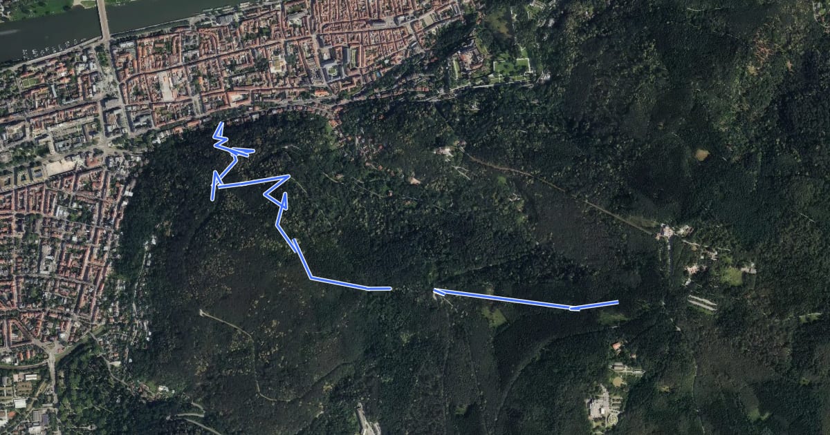 Маршрут Wanderweg Königstuhl 2 на спутниковом снимке