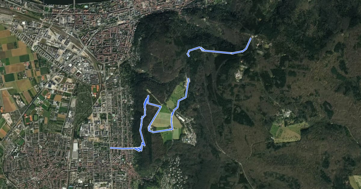 Маршрут Wanderweg Königstuhl 7 на спутниковом снимке