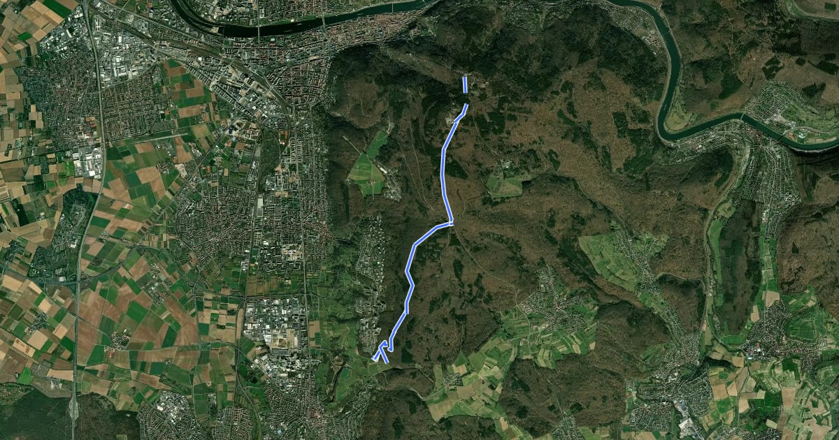 Маршрут Wanderweg Königstuhl 8 на спутниковом снимке