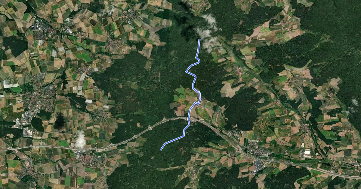 Маршрут Wanderweg K2 на спутниковом снимке