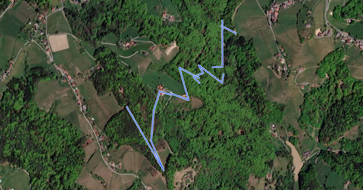 Маршрут Wanderweg K4 на спутниковом снимке