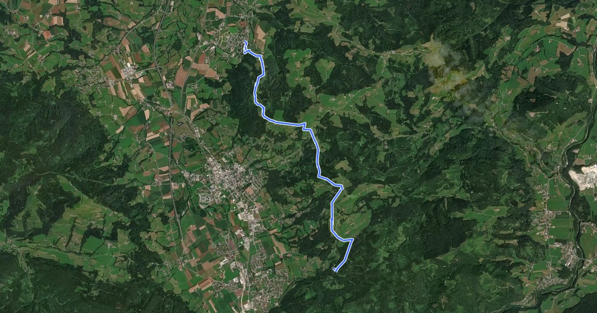 Маршрут Wanderweg K85 на спутниковом снимке