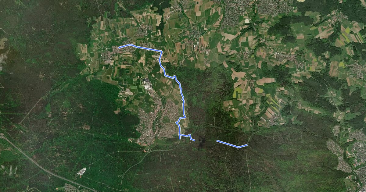 Маршрут Wanderweg Kalchreuth – Haidberg на спутниковом снимке