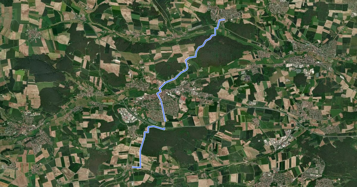 Маршрут Wanderweg Keidenzell - Puschendorf на спутниковом снимке
