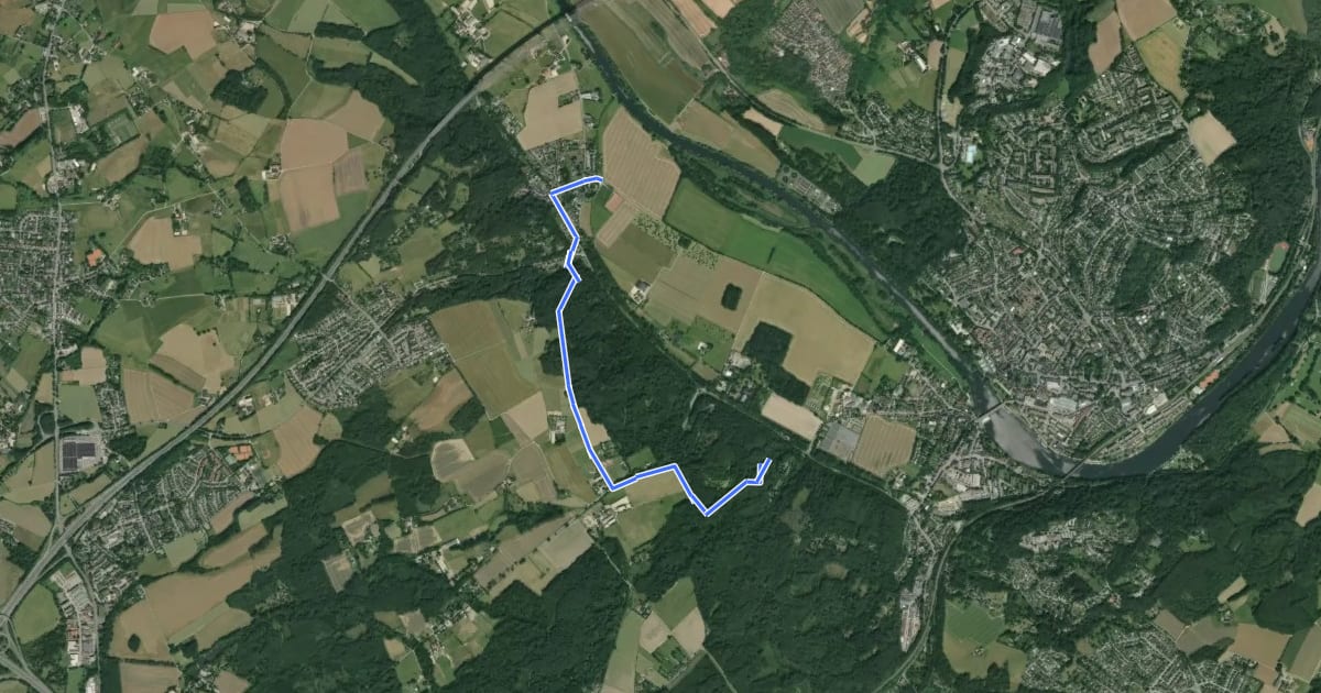 Маршрут Wanderweg Kettwig A6 на спутниковом снимке