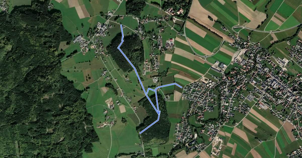 Маршрут Wanderweg Koglberg на спутниковом снимке