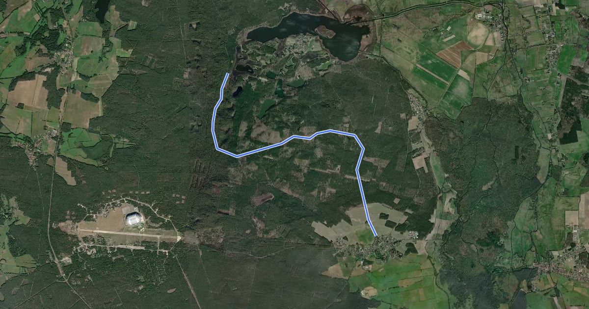 Маршрут Wanderweg Krausnick-Krausnicker Berge-Heideseen-Köthen-Märkisch Buchholz на спутниковом снимке