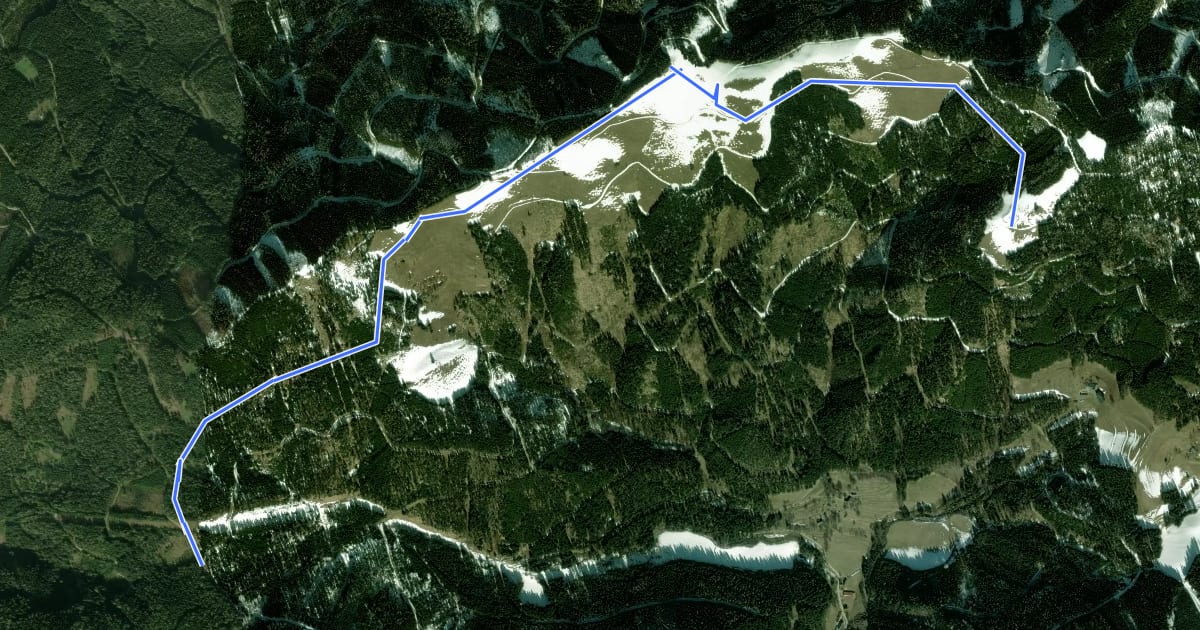Маршрут Wanderweg Kreuzsattel - Kletschach-Alm на спутниковом снимке