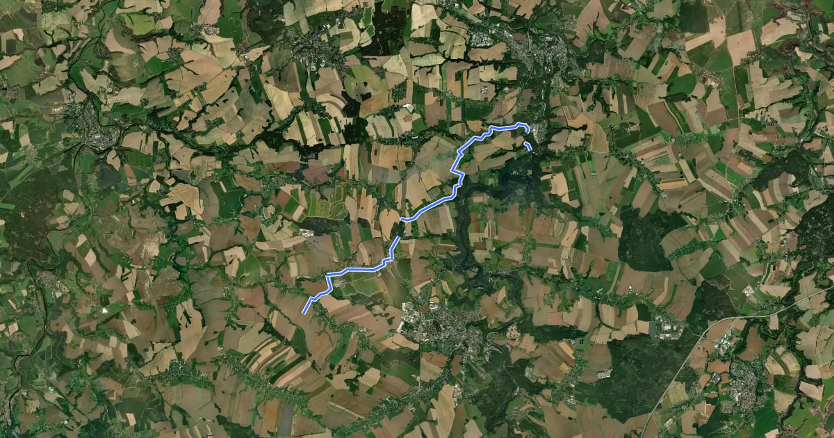 Маршрут Wanderweg Kriebstein – Beerwalde – Frankenau на спутниковом снимке