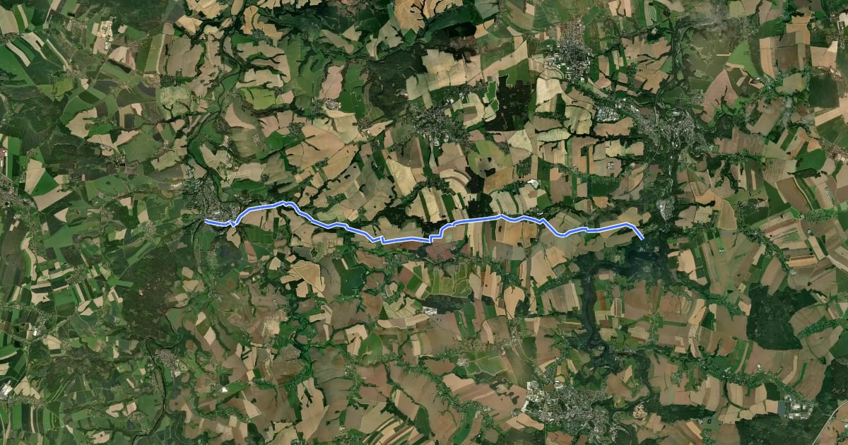 Маршрут Wanderweg Kriebstein – Rochlitz на спутниковом снимке