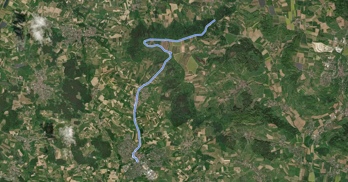 Маршрут Wanderweg Kulturerlebnis Fränkische Schweiz - Weingarts-Neunkirchen на спутниковом снимке