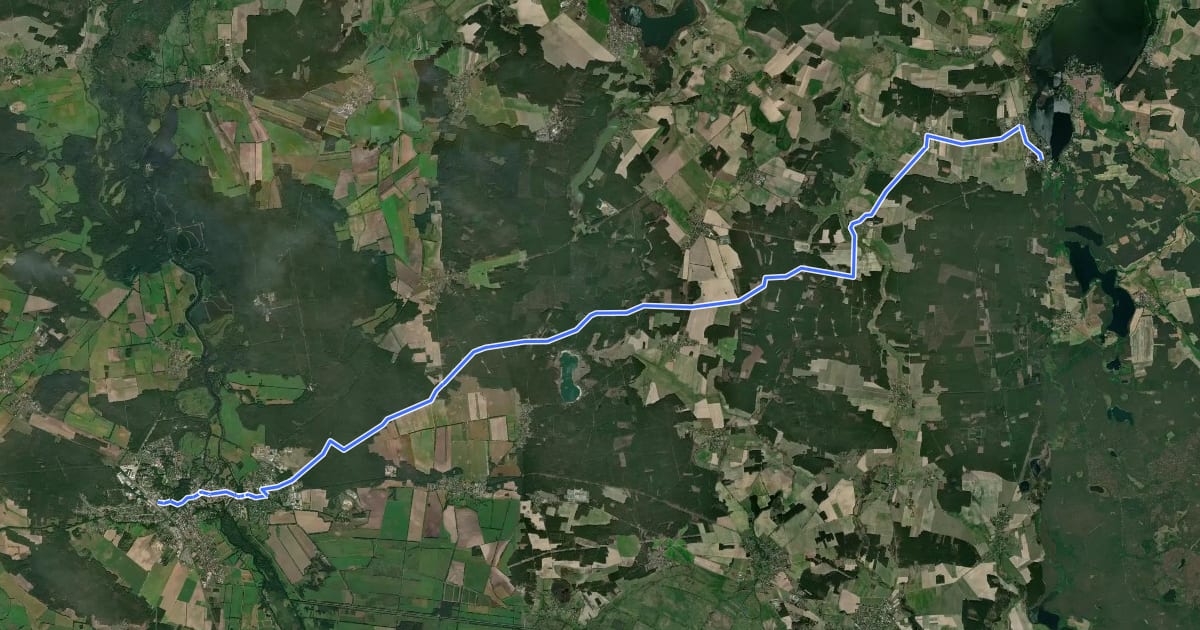 Маршрут Wanderweg Lübben-Goyatz на спутниковом снимке