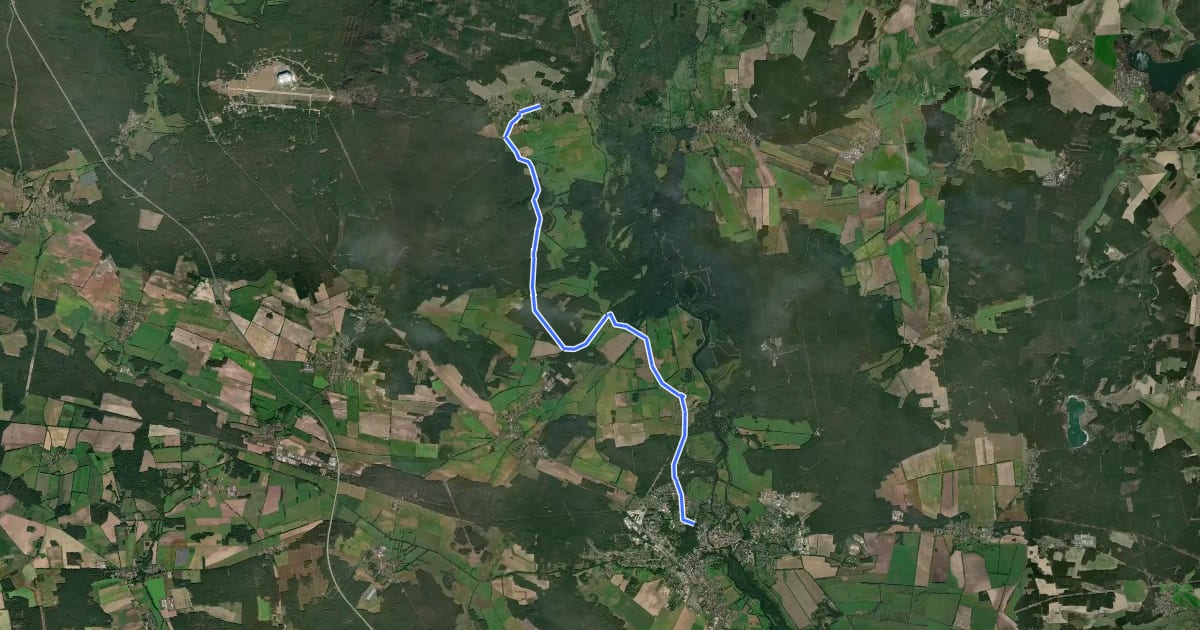 Маршрут Wanderweg Lübben-Hartmannsdorf-Krausnick на спутниковом снимке
