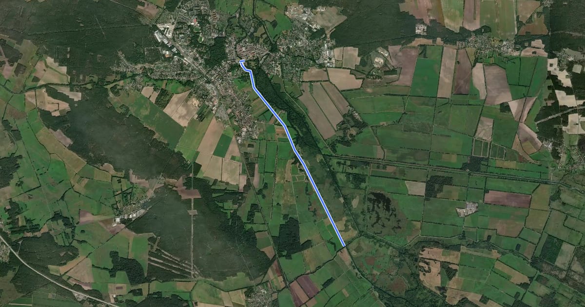 Маршрут Wanderweg Lübben - Ragower Kahnfahrt на спутниковом снимке