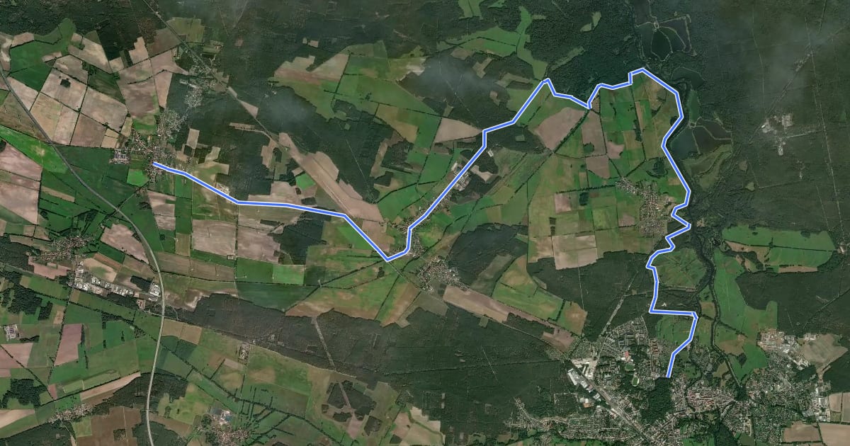 Маршрут Wanderweg Lübben-Schönwalde на спутниковом снимке