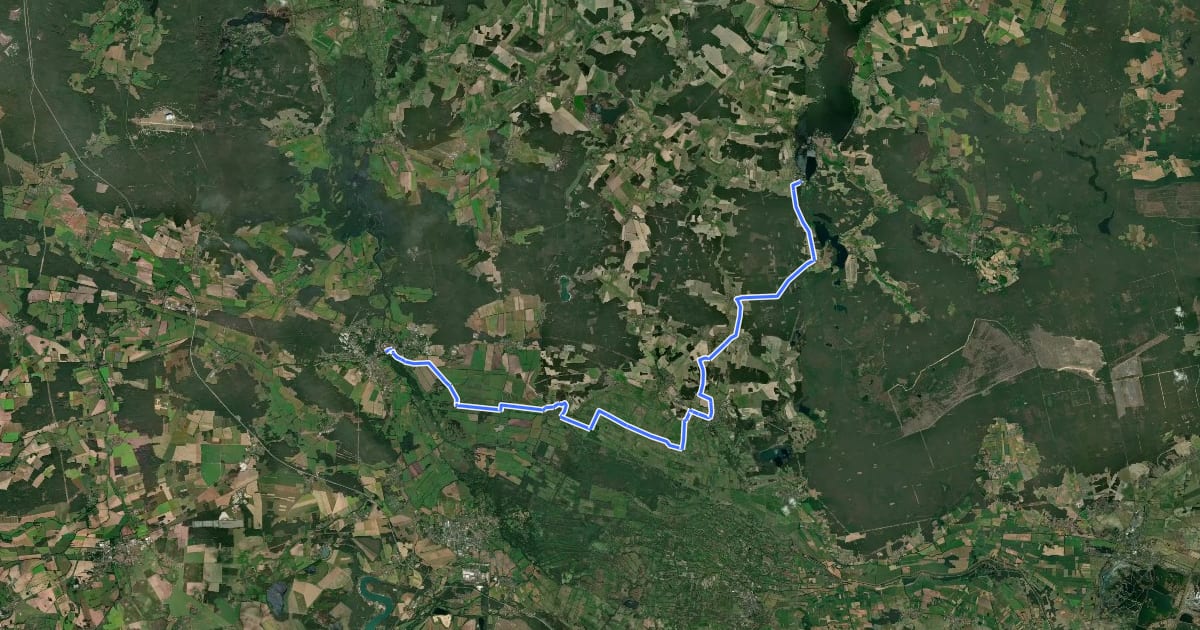 Маршрут Wanderweg Lübben-Straupitz-Goyatz на спутниковом снимке