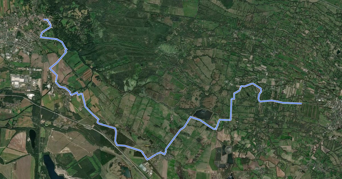Маршрут Wanderweg Lübbenau-Boblitz-Raddusch-Leipe-Burg на спутниковом снимке