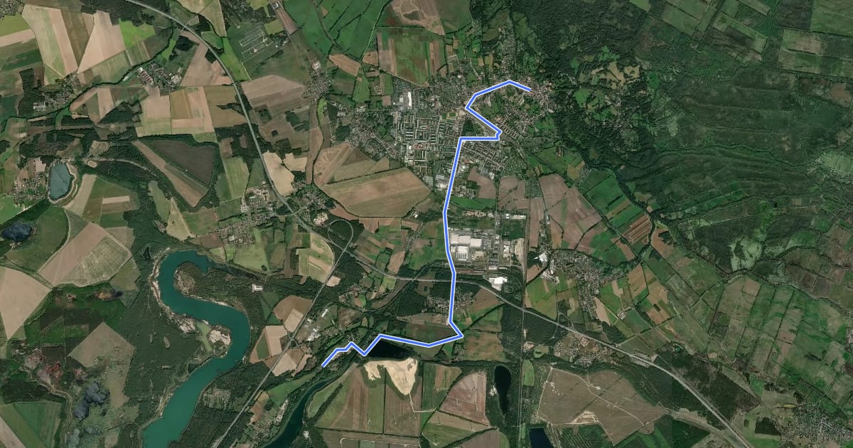 Маршрут Wanderweg Lübbenau-Groß Klessow-... на спутниковом снимке