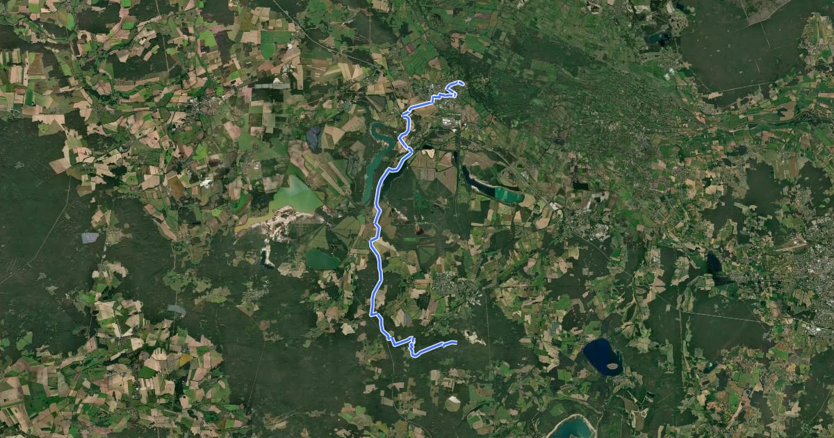Маршрут Wanderweg Lübbenau-Kittlitz-Batow-Groß Jehser-Weißag на спутниковом снимке