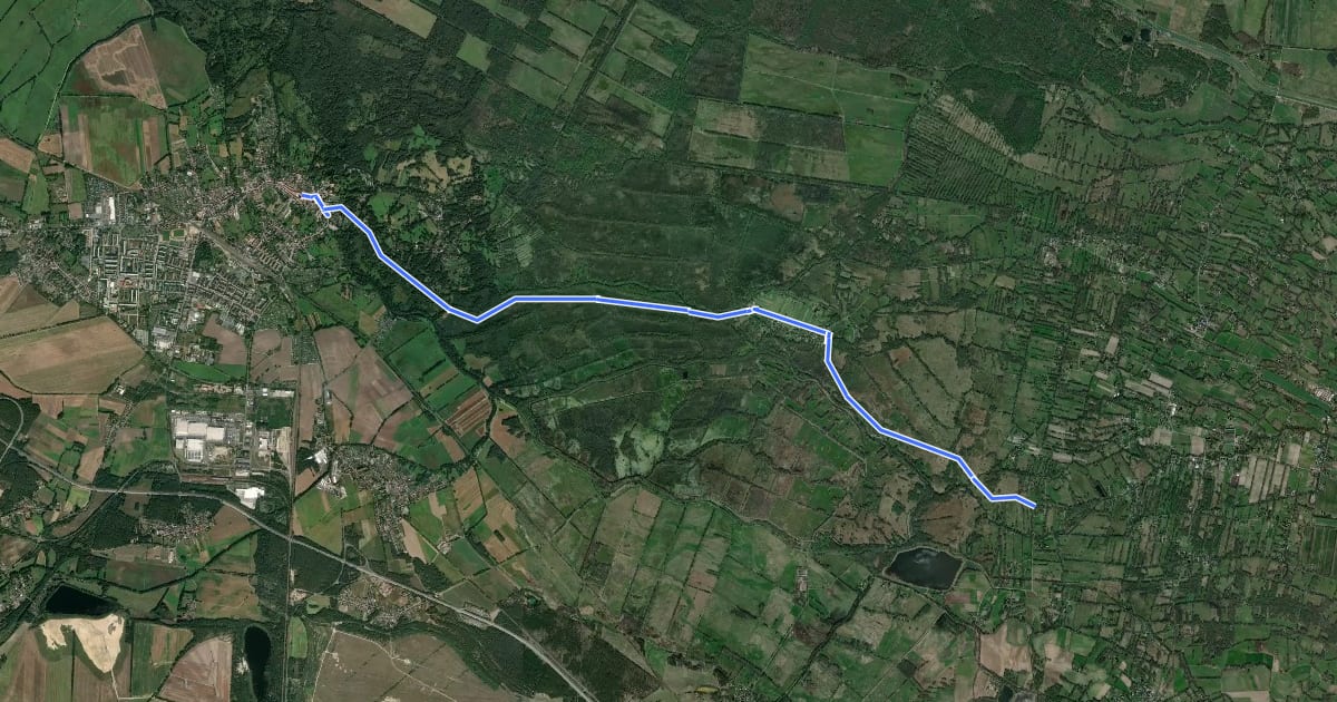 Маршрут Wanderweg Lübbenau-Leipe-Burg Kolonie на спутниковом снимке