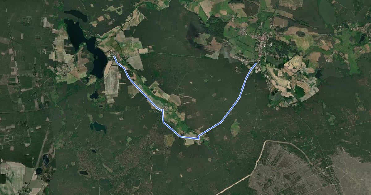 Маршрут Wanderweg Lamsfeld-Klein Liebitz-Lieberose на спутниковом снимке