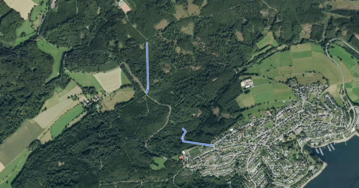 Маршрут Wanderweg Langscheid - Hövel = на спутниковом снимке
