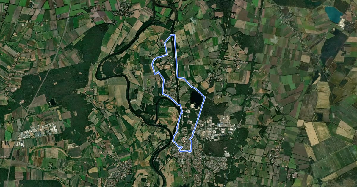Маршрут Wanderweg Lathen Fresenburg Düthe на спутниковом снимке