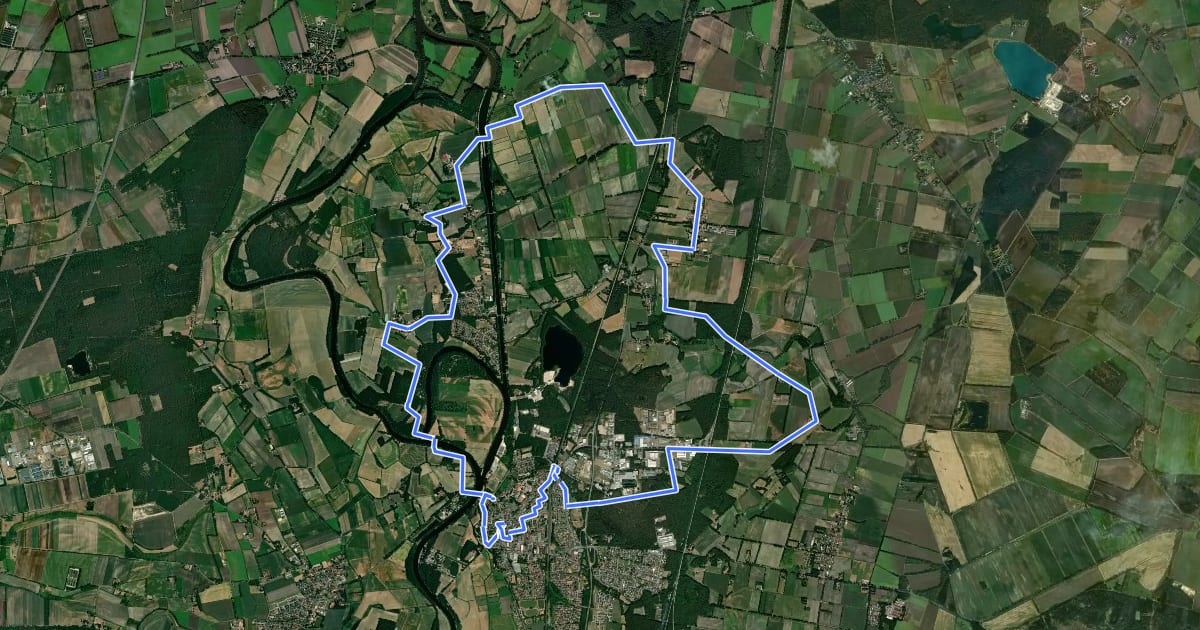 Маршрут Wanderweg Lathen Fresenburg Melstrup Ströhn 19 на спутниковом снимке